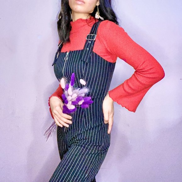 🖤Vertical Stripes Bodycon Jumpsuit - Picture 1 of 4